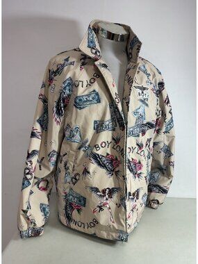 Boy London Jacket Quilted Snap Front Bomber Coat Mens Small